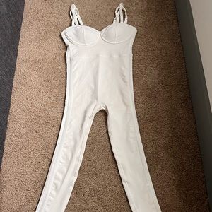 Adidas x Ivy Park White Ribbed Catsuit